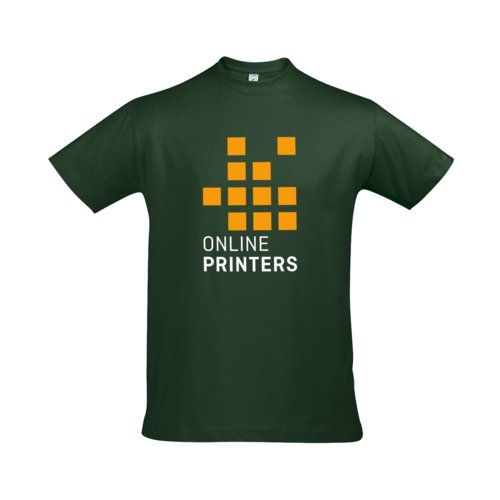 T-shirt verde scuro in cotone a maniche corte.