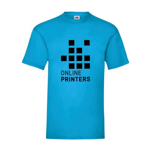 T-shirt da uomo in cotone azzurro con maniche corte.
