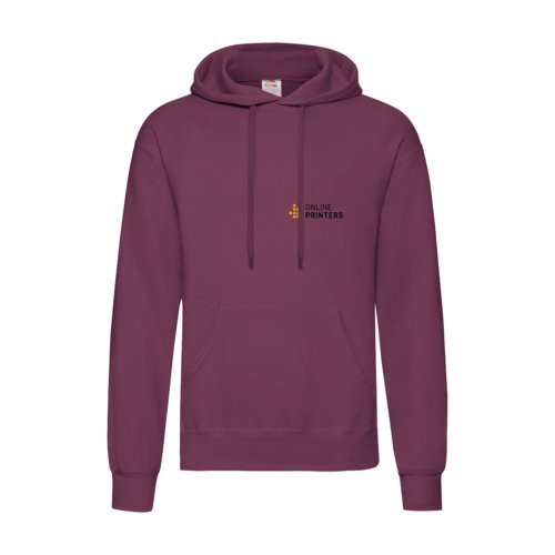 Felpa con cappuccio bordeaux in misto cotone con cappuccio e tasca a marsupio.