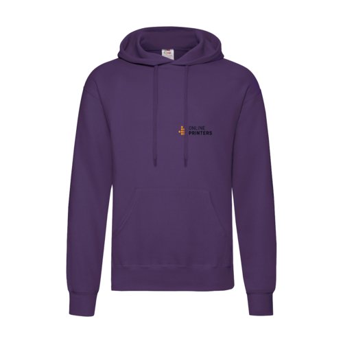 Felpa con cappuccio viola in misto cotone con cappuccio e tasca a marsupio.