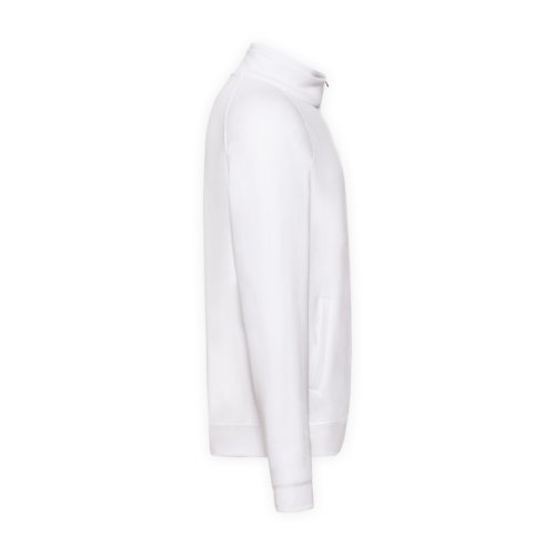 Giacca felpa bianca in misto cotone con zip.