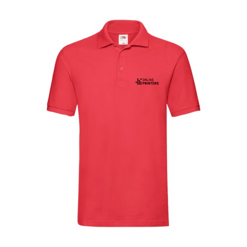 Polo rosso in cotone da uomo con abbottonatura corta.