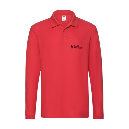 Polo rossa in cotone con maniche lunghe e abbottonatura.