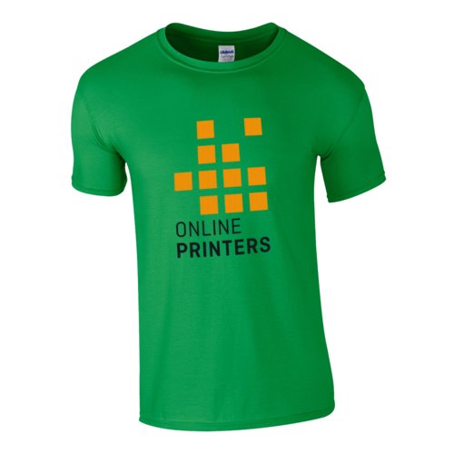 T-shirt verde in tessuto con maniche corte e collo rotondo.