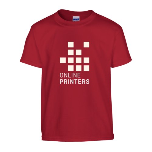 T-shirt rosso ciliegia in cotone, taglio unisex, con maniche corte.