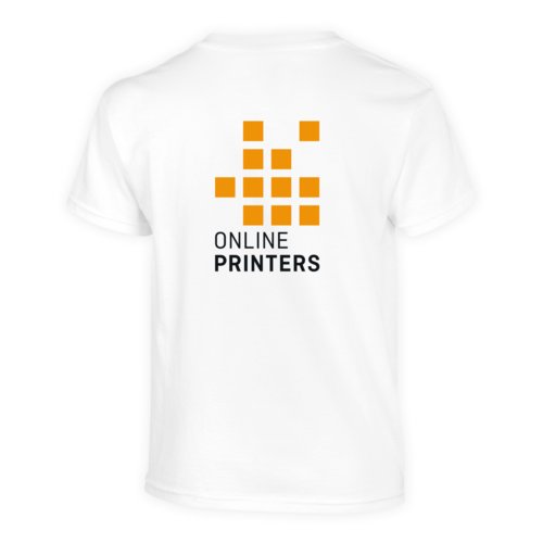 T-shirt bianca in cotone, unisex, a maniche corte.