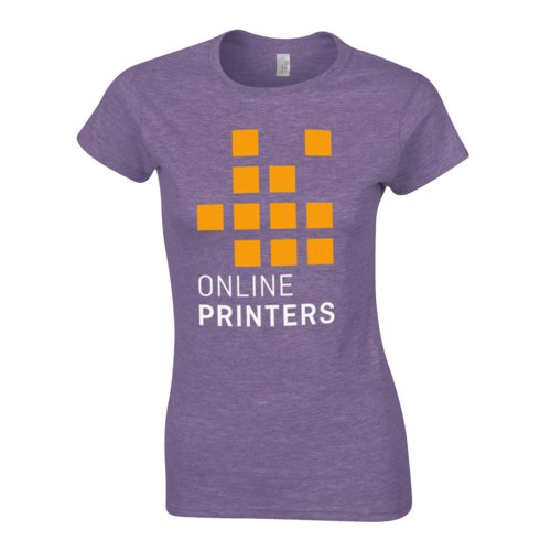 T-shirt da donna viola mlange in jersey di cotone, maniche corte.