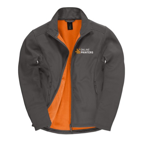 Giacca softshell grigio scuro in poliestere-elastan con tasche con zip.