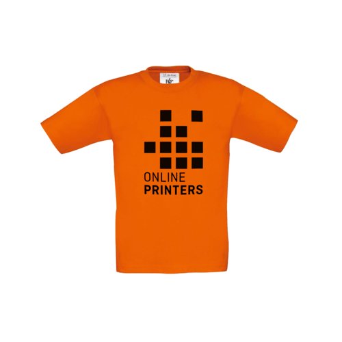 T-shirt arancione in cotone per bambini a maniche corte.