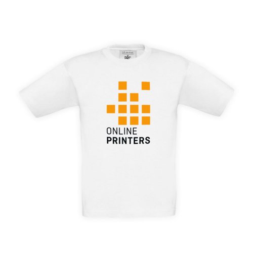 T-shirt bianca in cotone per bambini a maniche corte.