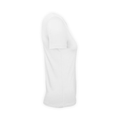 T-shirt bianca in cotone da donna a maniche corte.