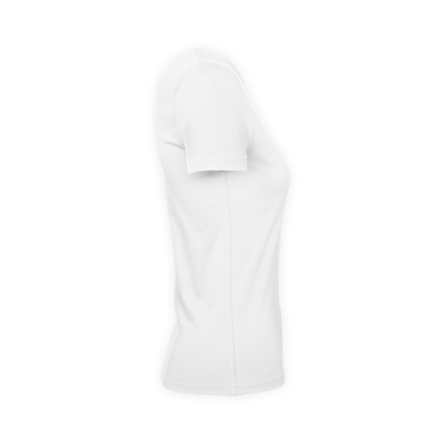 T-shirt bianca in cotone da donna a maniche corte.