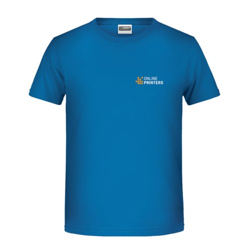 T-shirt blu scuro in cotone a maniche corte.