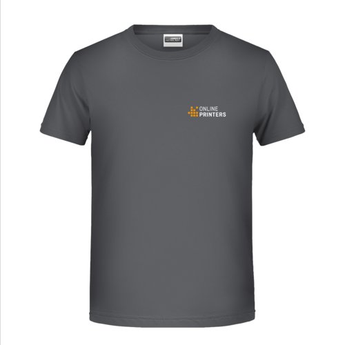 T-shirt in cotone grigio scuro a maniche corte.