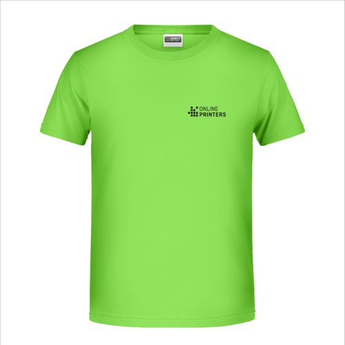 T-shirt in cotone verde mela con maniche corte e collo rotondo.