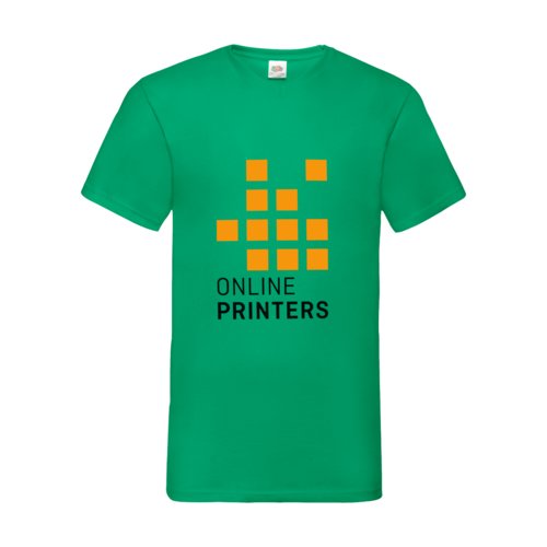 T-shirt verde in cotone con scollo a V e maniche corte.