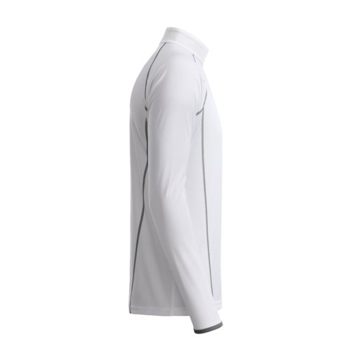 Maglia a maniche lunghe bianca in poliestere da uomo con collo alto.