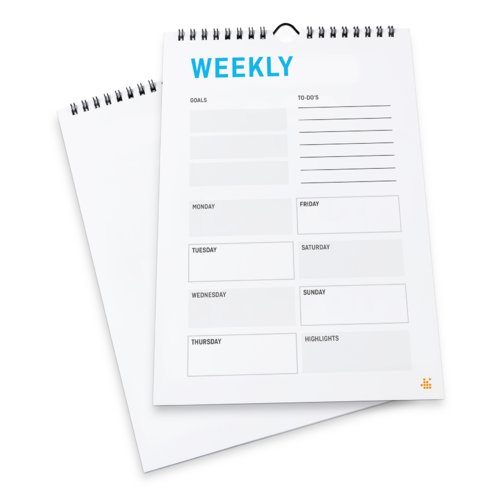 Calendari settimanali con rilegatura a spirale, A5, Verticale, colori 4/0 1