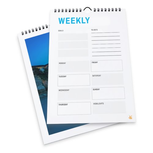 Calendari settimanali con rilegatura a spirale, A5, Verticale, colori 4/4 2