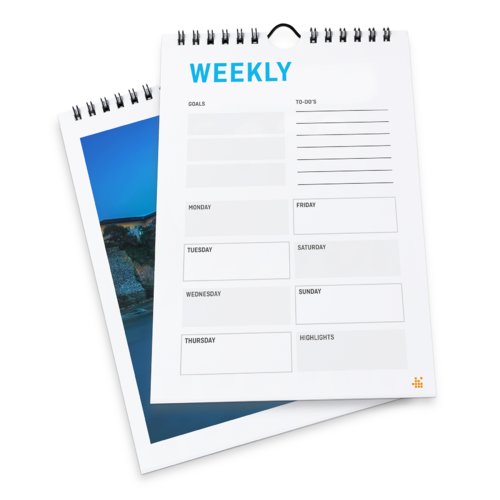 Calendari settimanali con rilegatura a spirale, A6, Verticale, colori 4/4 2