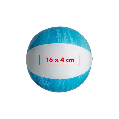 Pallone da spiaggia blu in plastica, gonfiabile.