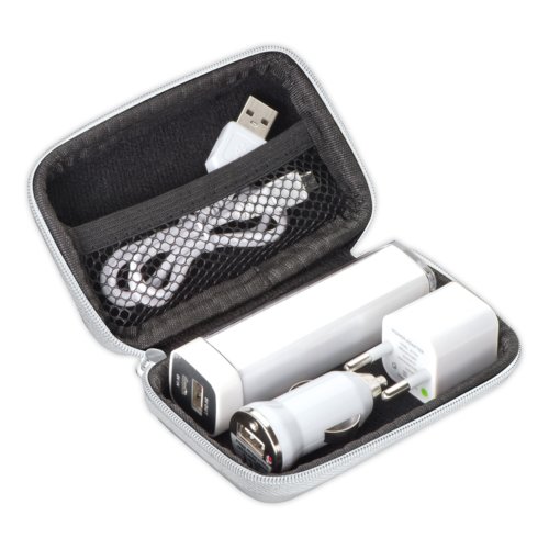 Set da viaggio bianco con cerniera.