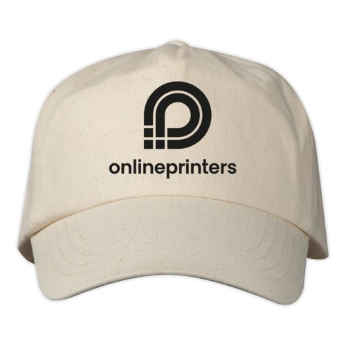 Cappellino da baseball in cotone color crema con cinturino regolabile.