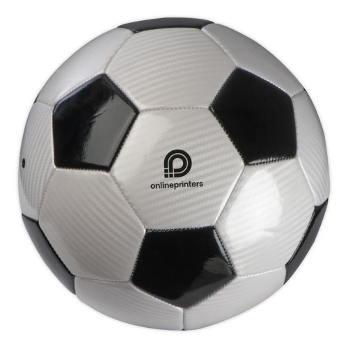 Pallone da calcio in plastica bianco e nero.