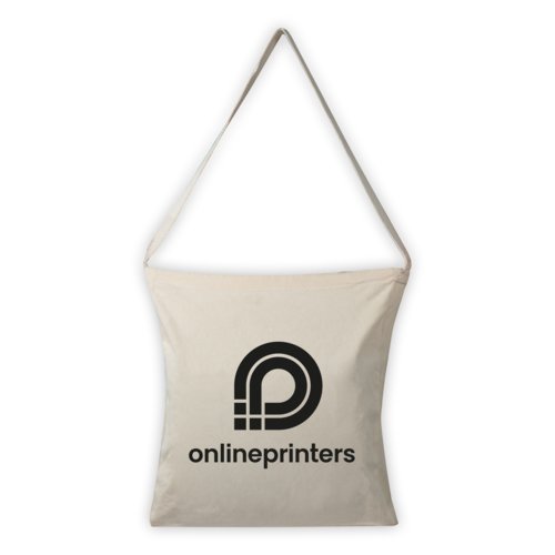 Borsa in cotone color naturale con cinturino in tela.