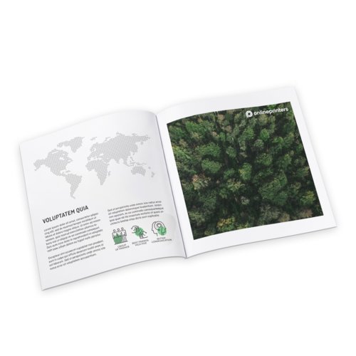 Cataloghi brossura incollata in carta ecologica/naturale, Quadrato, A3-Quadrato 4