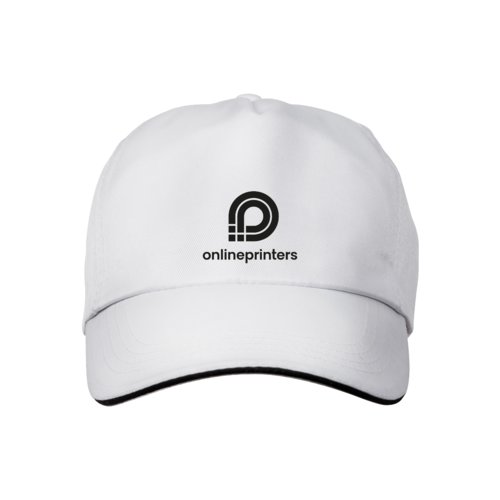 Cappellino bianco con visiera precurvata e chiusura regolabile.
