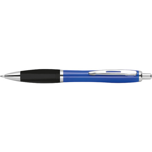 Penna a sfera blu in ABS con clip e pulsante.