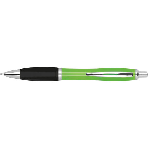 Penna a sfera in ABS verde mela con meccanismo a scatto.