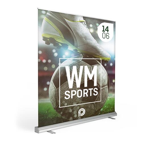 Roll-up con supporto a scomparsa.