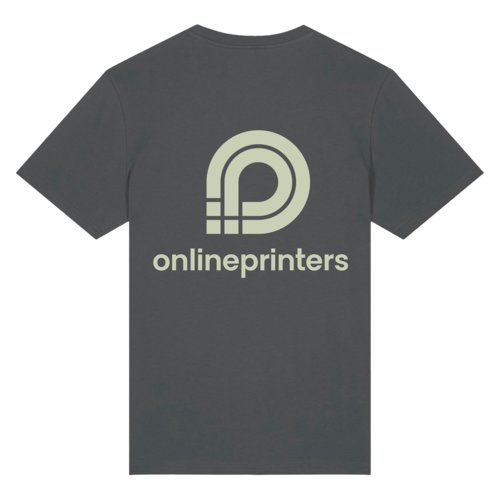 T-shirt antracite in cotone bio, taglio unisex.