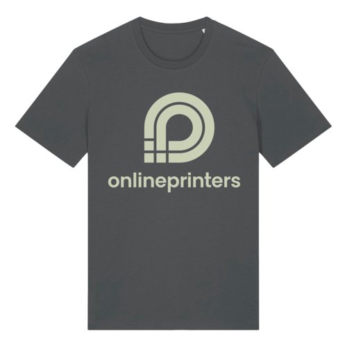 T-shirt antracite in cotone biologico a maniche corte.