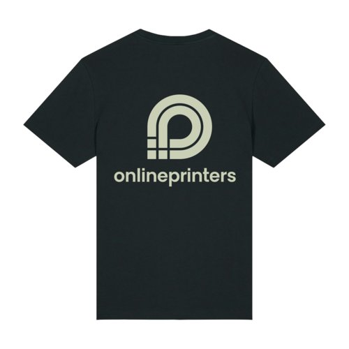 T-shirt nera in cotone biologico, taglio unisex.