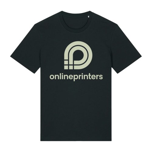 T-shirt nera in cotone biologico a maniche corte, vestibilità unisex.