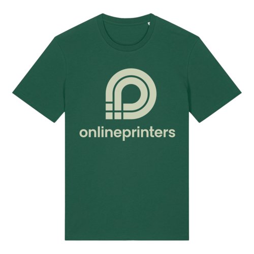 T-shirt verde in cotone dal taglio unisex con maniche corte.