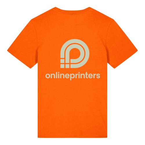 T-shirt arancione in cotone biologico con maniche corte e collo rotondo.