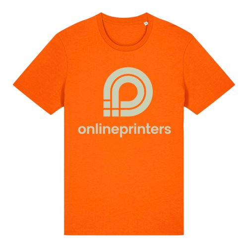 T-shirt arancione in cotone biologico con maniche corte e collo rotondo.