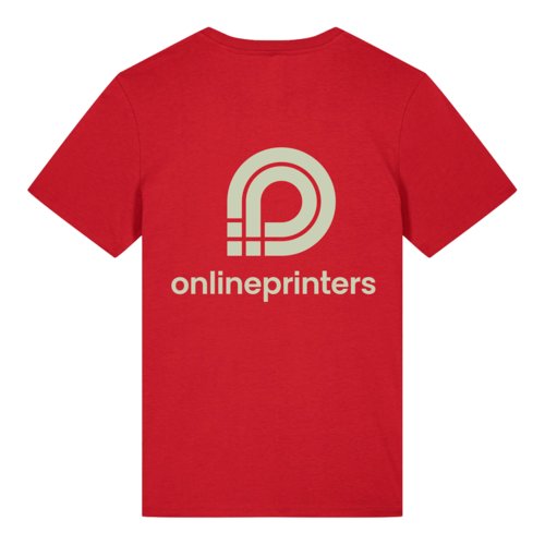T-shirt rossa in cotone biologico a maniche corte.