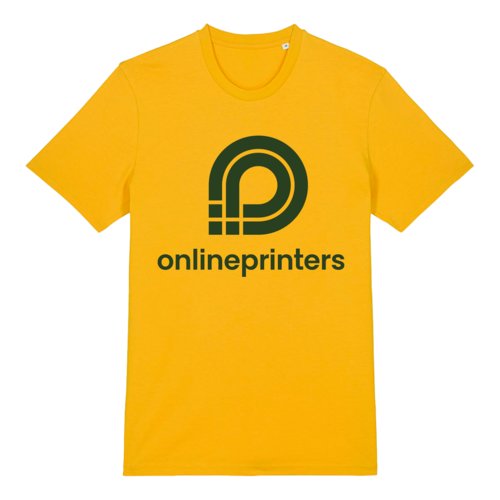 T-shirt gialla in cotone biologico a maniche corte.
