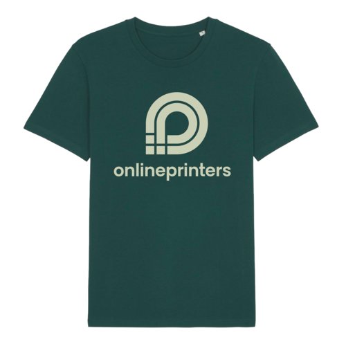 T-shirt in cotone verde scuro a maniche corte e collo rotondo.