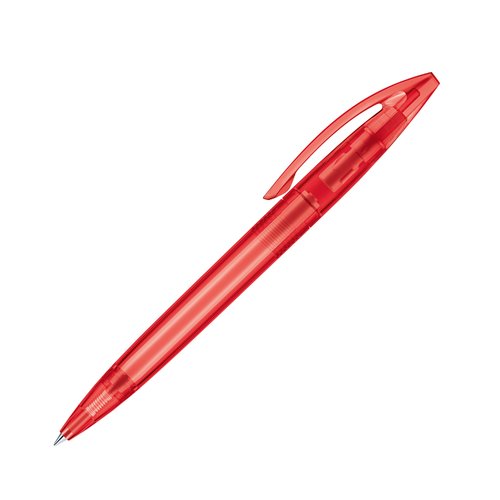 Penne a sfera a scatto rosse in plastica con clip.
