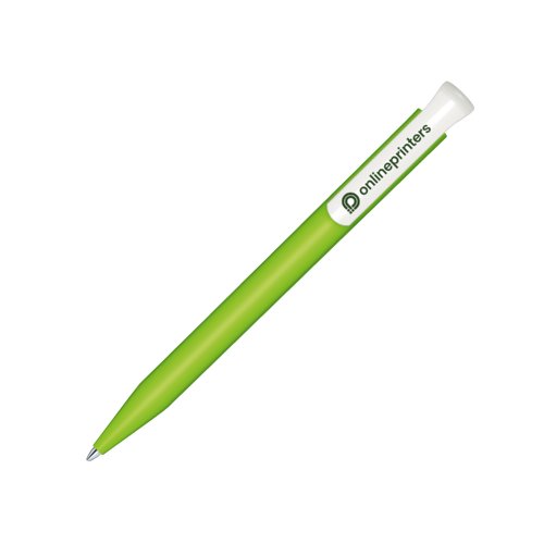 Penna a sfera bio verde mela con meccanismo a scatto e clip.