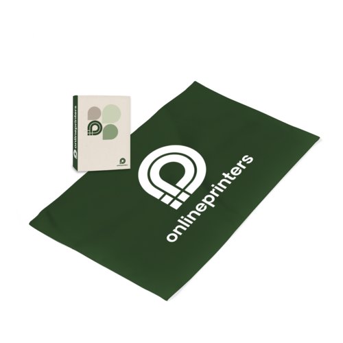 Asciugamano attivo in microfibra verde.