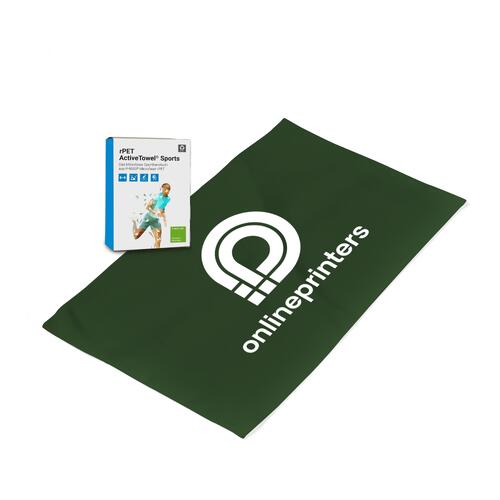 Asciugamano attivo in microfibra verde.