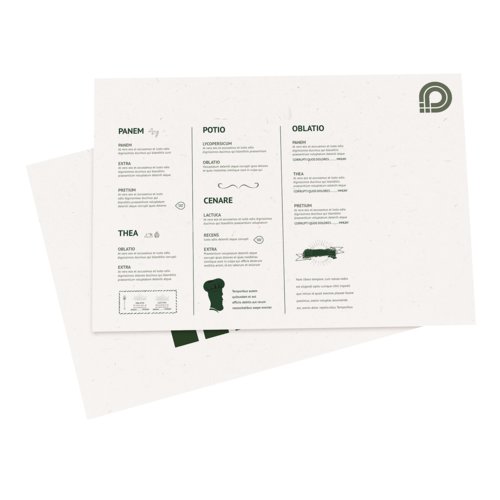 Tovaglietta in carta, stampata su un lato.