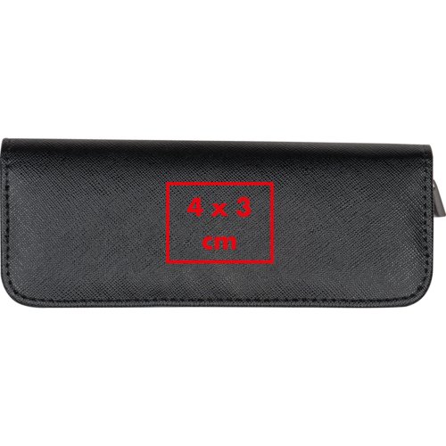 Astuccio nero con cerniera.